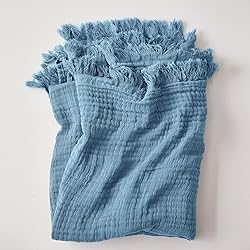 Simple&Opulence Cotton Muslin Throw Blanket for