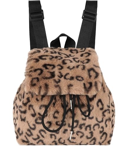 Amazon.com: Fur Backpack Purse Leopard Bow Y2K Fuzzy Cheetah Daypack Shoulder Bag for Women Fluffy Soft Furry Mini Drawstring Cute Alt Deer Animal Print Trendy Daily Party (Chocolate Brown Leopard) : Clothing