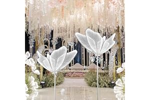 Lakexus Wedding Butterfly Floor Lamp-Creative Butterfly Ceiling Lights Decoration,Adjustable Height Romantic Wedding Decoration Lights (White, 60 cm/23.6 inch & 2PCS)