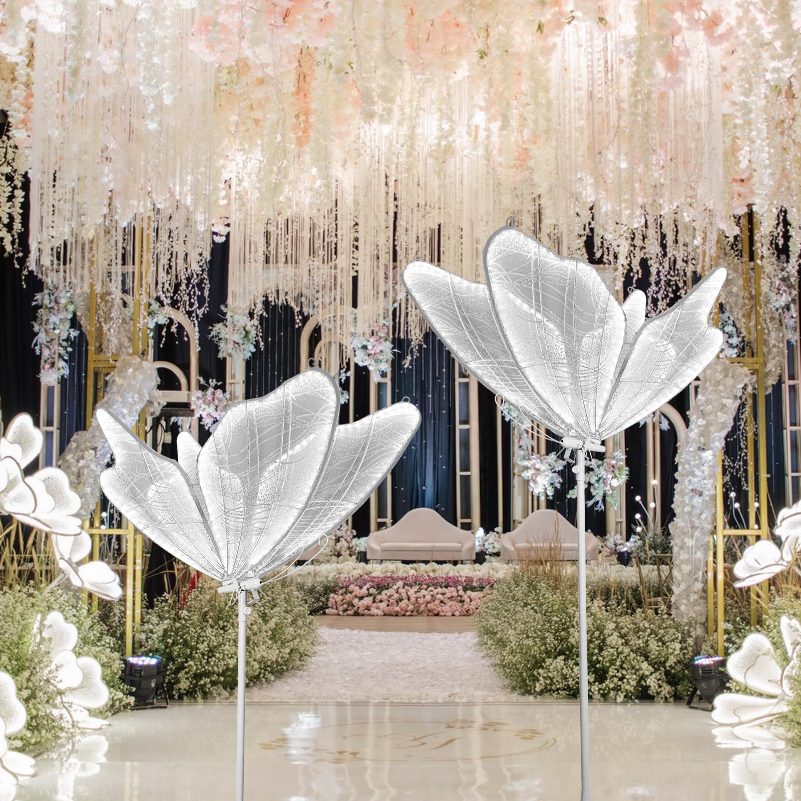 Wedding Butterfly LED Floor Lamp: Hanging Butterfly White Color - View #3