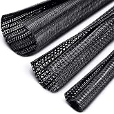 Boao 3 Pcs Wire Split Loom, Each Size 10 ft 3/4", 1/2", 1/4" | Wire Loom Assortment, Cord Protector Cover for USB Charger Audio Video Cable