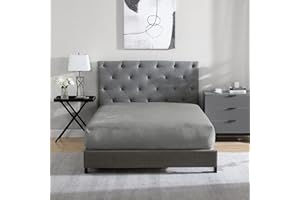 Cathay Home Queen Plush Fur Fitted Sheet - Ultra Soft & Thick Plush Fur - All Season Cozy Warmth - 12" Deep Pocket Fitted Sheet Only (Queen, Grey)