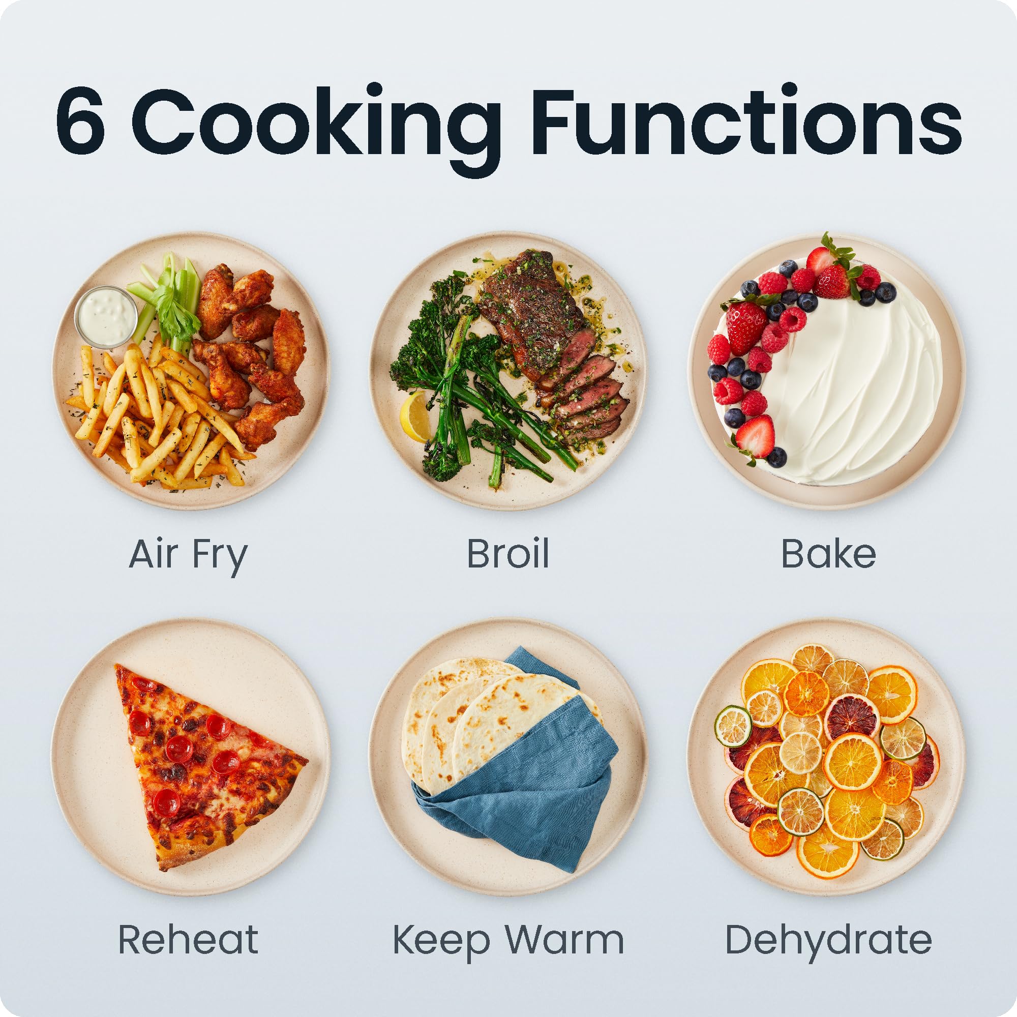 Freidora de aire Chefman Crispinator 6 en 1 con capacidad de 8 cuartos, temperatura máxima de 450 °F con tecnología TurboFry Pro para resultados rápidos y uniformes, ventana de visualización, canasta de cerámica antiadherente, paquete inicial de 10 piezas