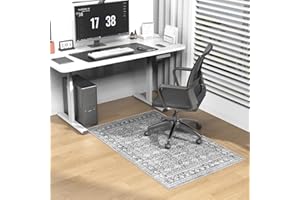KEYDOL Modern Grey 30" x 48" Hard floor Chair Mats, Machine Wash Computer Chair Mat for Hardwood,Easy Glide Rolling Chairs Mat for Office & Home,Anti-Slip Floor Protector for Tile Floors,Foldable Office Mats