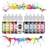 Food Coloring Liquid Set - WayEee 10 Colors Vibrant Tasteless Food Dye Liquid for Baking, Cake Decorating, Icing, Cooking, Sl