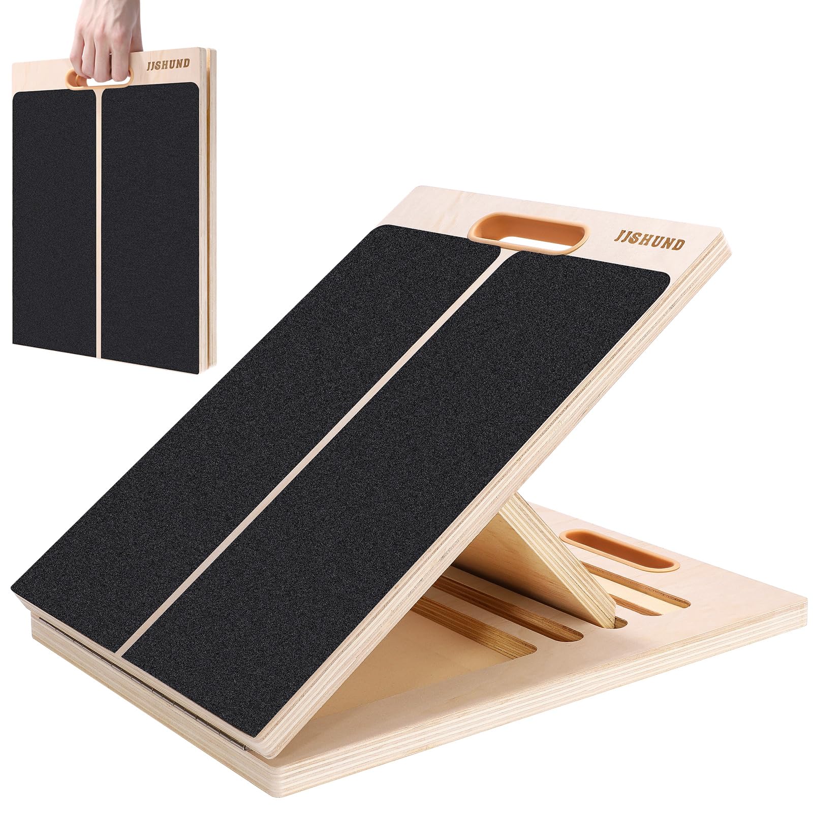 Photo 1 of Portable Slant Board for Calf Stretching, Adjustable Wooden Calf Stretcher Incline Board, Calf Stretch Board for Squats Leg Knees Heel Ankle Stretching