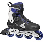 Rollerblade Macroblade 84 BOA&reg; Men's Adult Fitness Inline Skate, Black/Blue/Bone White, Performance Inline Skates