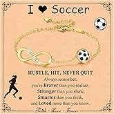 Miss Chipmunk Valentines Day Gifts for Her- Soccer/Softball/Volleyball/Football/Basketball Infinity Bracelets for Girls Women,14K Gold Plated Sport Accessories Birthday Gifts for Women Mom Girls