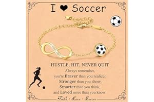 MISS CHIPMUNK Stocking Stuffers Christmas Gift- Baseball/Softball/Football/Soccer/Basketball/Tennis/Volleyball Infinity Bracelets for Girls Women,14K Gold Plated Sport Accessories Birthday Gifts for Women Mom Girls