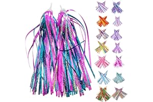 PLATT Kid's Bicycle Handlebar Streamers Colorful Ribbons Tassel for Girls Boys Bicycle Handlebar Scooter Handgrip (1Pair)