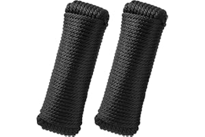 SDLTHR 2 Pack 3/8 Inch 100 ft Solid Braided Polypropylene Rope, Outdoor Ropes, All Purpose Boat Marine Thick Tie for Camping and Flag Pole, Indoor and Outdoor Use, Black