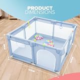 Kidoola Baby Playpen with Padded Frame and Mesh Walls 127x127x65cm Blue view 2
