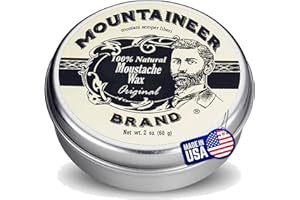 MOUNTAINEER BRAND, 100% NATURAL ALWAYS Mountaineer Brand Natural Mustache Wax | Original (Cedar Fir) Blend Scent | Made in West Virginia | Long Lasting Hold | Smooths, Conditons, Styles | Organic Moustache Balm | 2oz