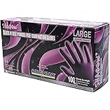 Adenna SHD936 Shadow 6 mil Nitrile Powder Free Exam Gloves (Black, Large) Box of 100