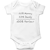 Crazy Bros Tees 50% Mommy, 50% Daddy, 100% Baby Bodysuit Funny Cute Boy Girl Infant Outfit Adorable Romper