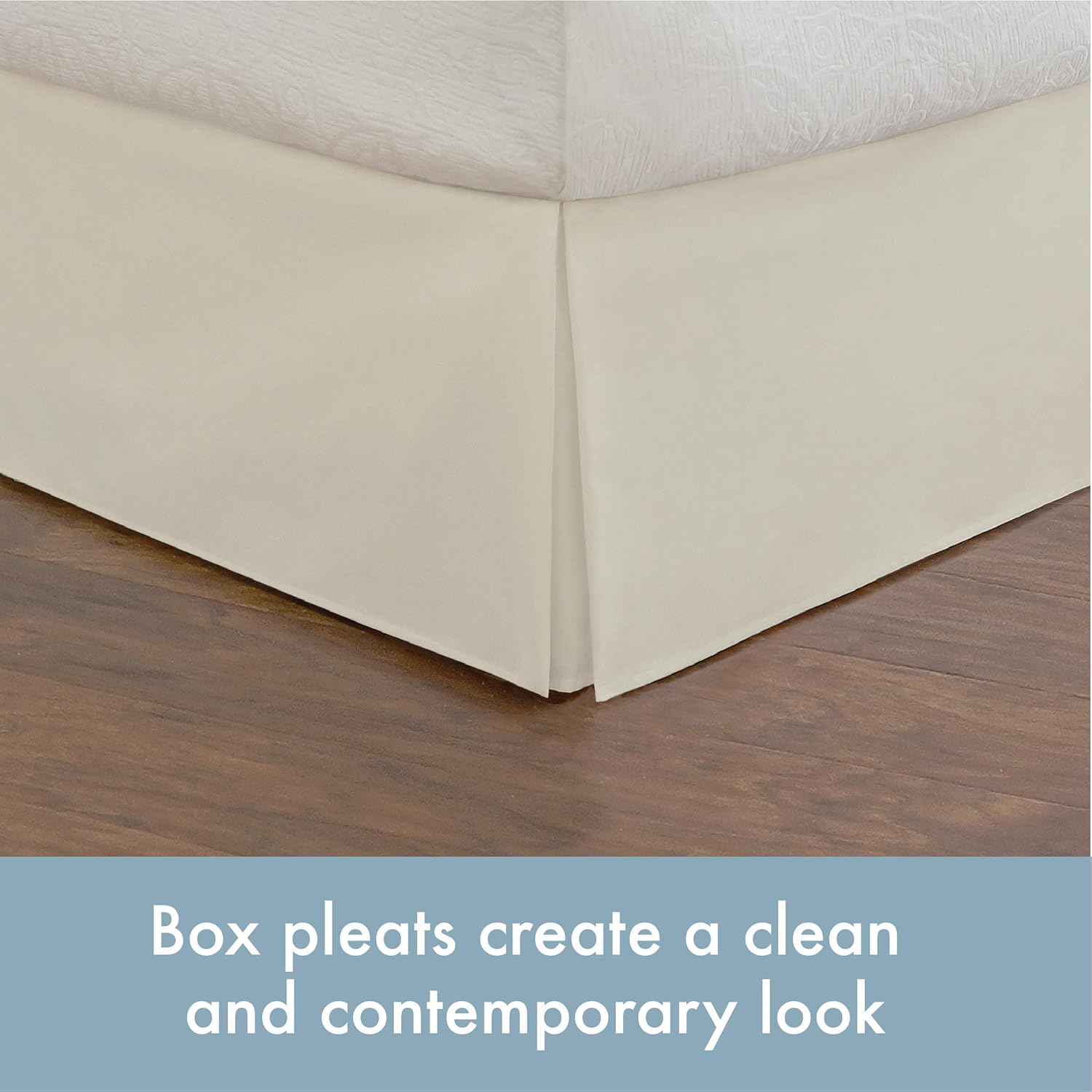 TODAY'S HOME Classic Tailored, Microfiber, 14" Drop Length Bed Skirt Dust Ruffle, Full, Ivory: Home & Kitchen