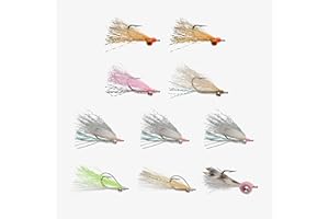 RIO Products Fly Fishing Flies Kit Assortment for Saltwater Fishing, Signature Flies for Bonefish, Permit, and Tarpon, 7/8/10pcs