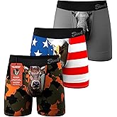 Shinesty Boxer Briefs for Men Pack of 3 - Hammock Support Pouch Underwear for Men with Fly