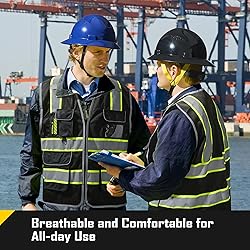 COOLJOB 9 Pockets Reflective Mesh Safety Vest for