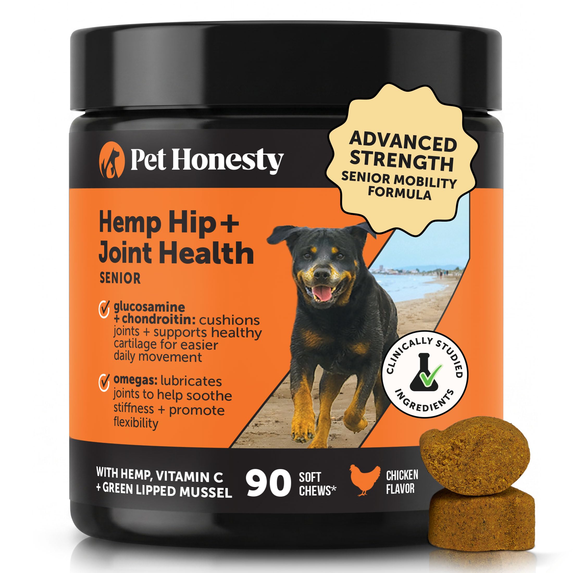 Pet Honesty Vet Recommended Hip and Joint Supplement for Dogs, 90 Count