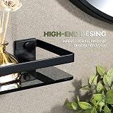 SAYAYO 50 cm Black Tempered Glass Wall Shelf with SUS304 Rail Bath Storage view 6