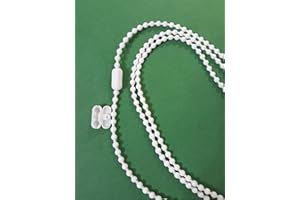 Blind Plastic #10 Beaded Pull Control Ball Chain w/Connectors- 10 Feet - White