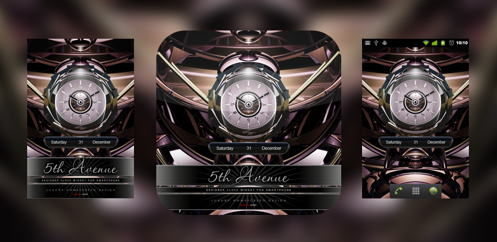 5th Avenue Beautiful Clock Widget Theme for Android