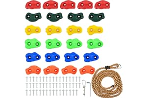 UMIKOOL DIRECT 25/30PCRock Climbing Holds for Kids, DIY Rock Wall Indoor & Outdoor Playground Accessories Wall Climbing Kit - Ages 3+, Multi-Colored Climbing Rock Wall Grips for Playground Play Set