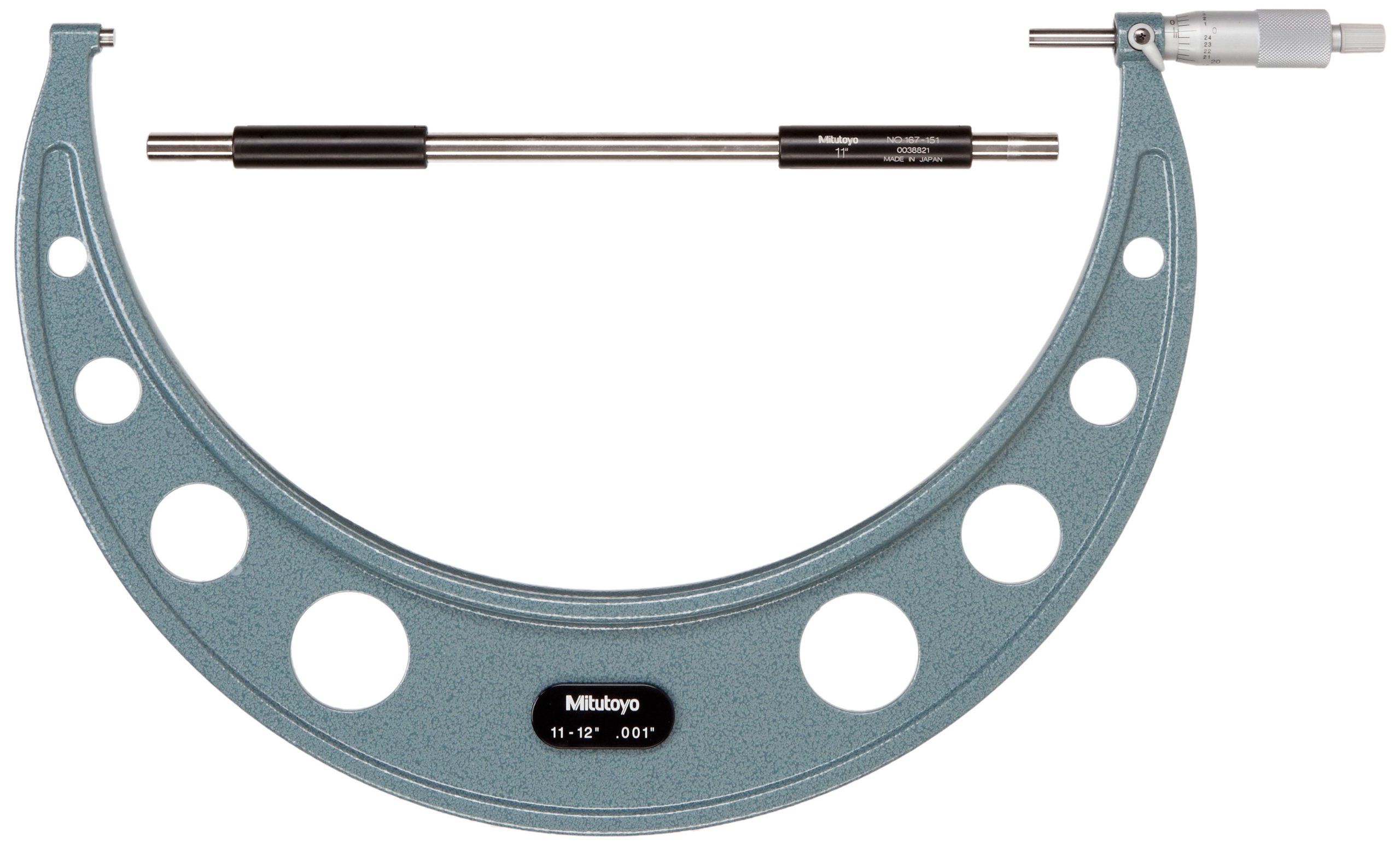 Mitutoyo 103-188 Series-103 Outside Micrometre with Ratchet Stop, 11"-12" Range, 0.001" Graduation
