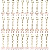 Qulkws 30 Piece Pink Bow Keychains Party Favors Cute Bowknot Key Chains Bow Birthday Party Decorations Supplies Gifts for Women Girls Team