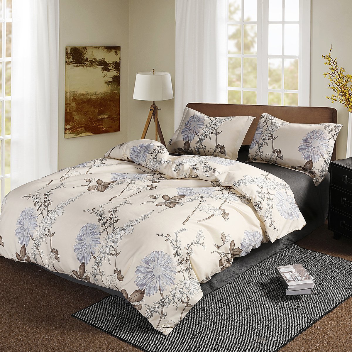 Vkstar Solid Orange Bedding Duvet Cover Queen Cotton With Zipper