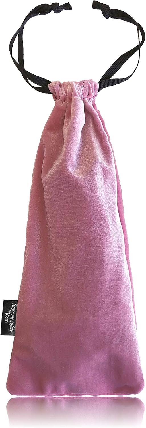 Hair Straighteners Velvet Drawstring Bag - Ultra Thick Velvet Pouch for Travel and Protection with Interior Socket Pocket (Pink)