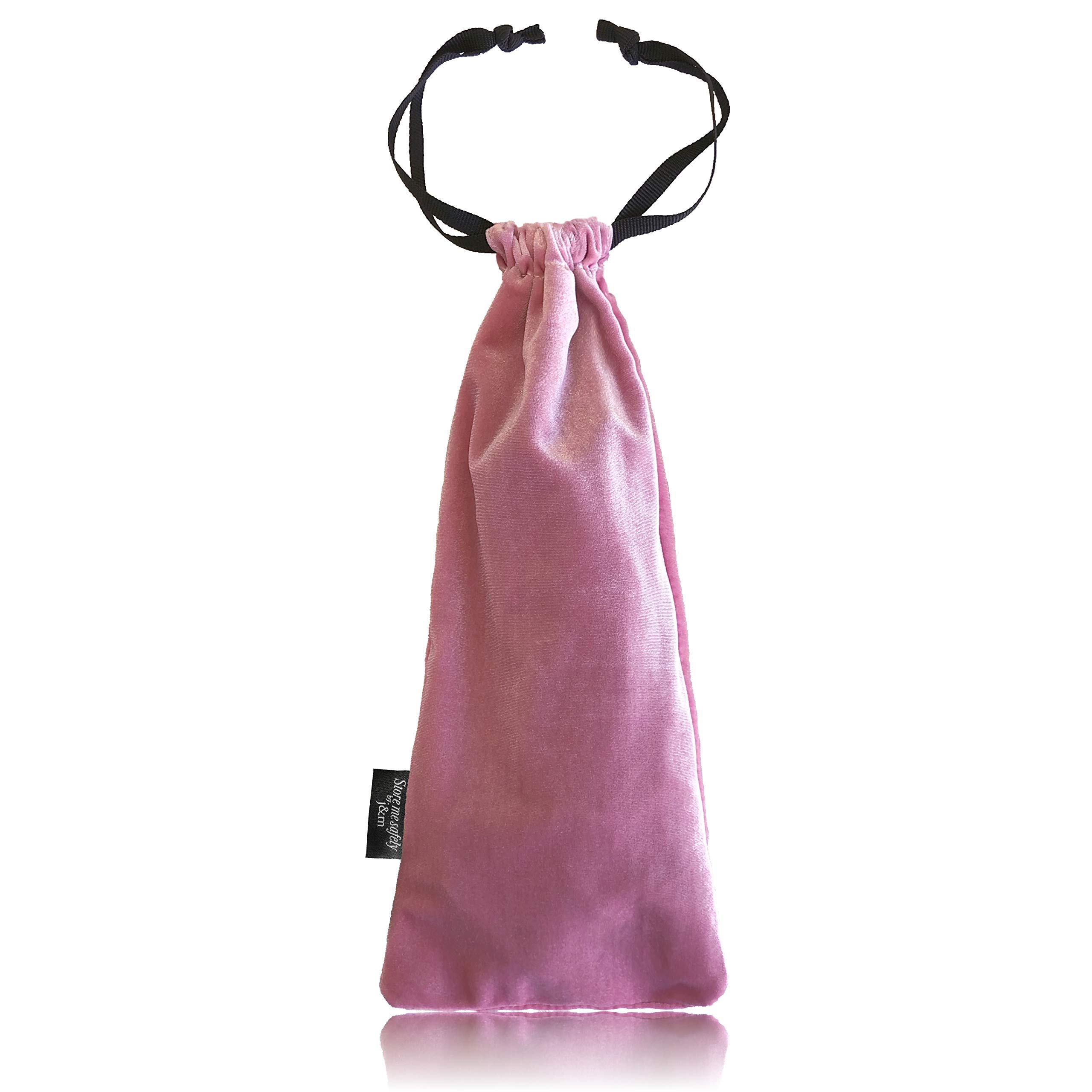 Hair Straighteners Velvet Drawstring Bag - Ultra Thick Velvet Pouch for Travel and Protection with Interior Socket Pocket (Pink)