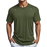 MAGCOMSEN Men's Dry Fit Shirts Mesh Short Sleeve Athletic Lightweight Workout Performance Hiking Shirt