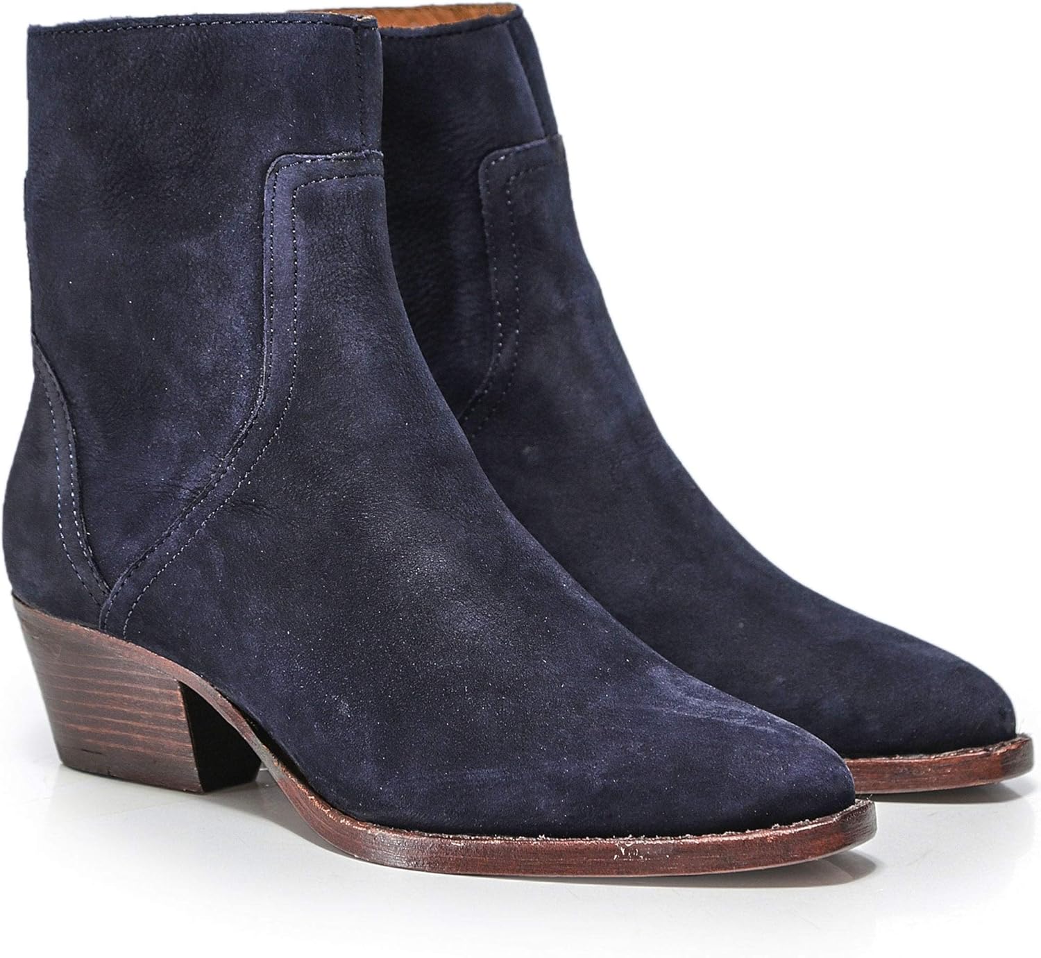 women's navy leather ankle boots uk