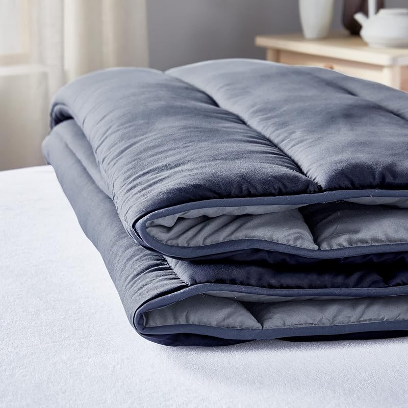 Home - Relleno Nórdico Reversible Fibra 300 gr - Edredón Cama 100/105 - Tacto Pluma, Cálido, Transpirable, Color Gris Claro/Gris Natural, 180 x 220 cm