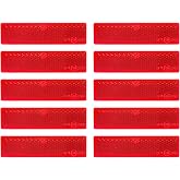 Yinaolan 10 Pack Red Self Adhesive Rectangle Reflectors | E24 Approval Road Safety Stick-on Rear Reflectors for Trailer Caravan Truck Lorry or Agricultural Machines