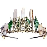 Woodland Fairy Crystal Crown - Forest Elves Headpieces Leaf Agate Crowns for Women, Moon Goddess Headwear for Renaissance Festival Halloween Cosplay Costume