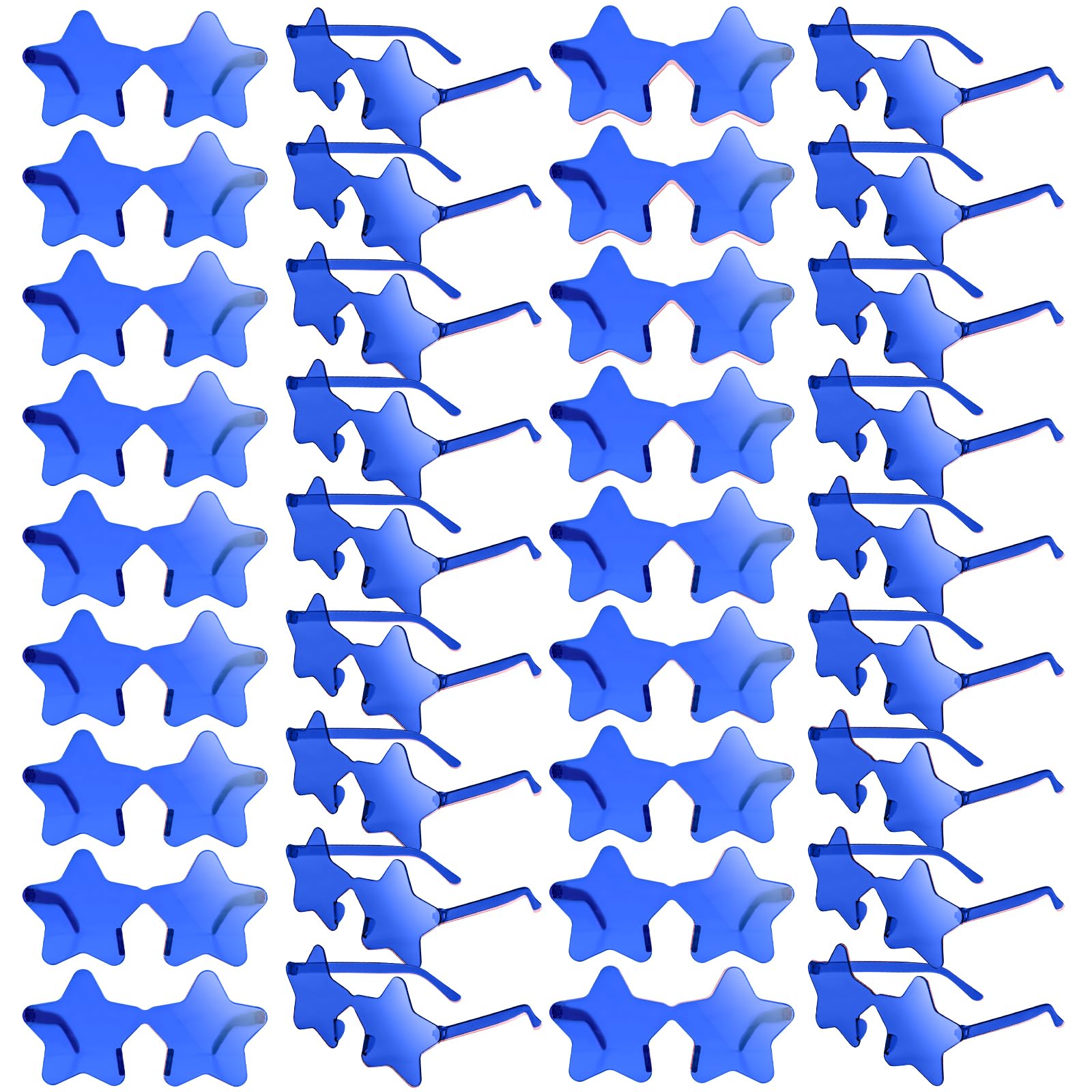 NACHLYNN Rimless Star Shaped Sunglasses Pentagram Glasses Transparent Sunglasses Valentine Day Party Favor (36, Dark Blue)