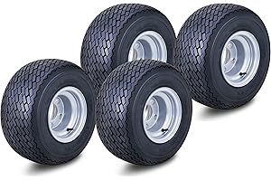 ROADGUIDER Golf Cart Tire Wheel Assembly 18X8.5-8 4-Ply with 5 Lugs on 4.5" PCD Silver Rim Set 4