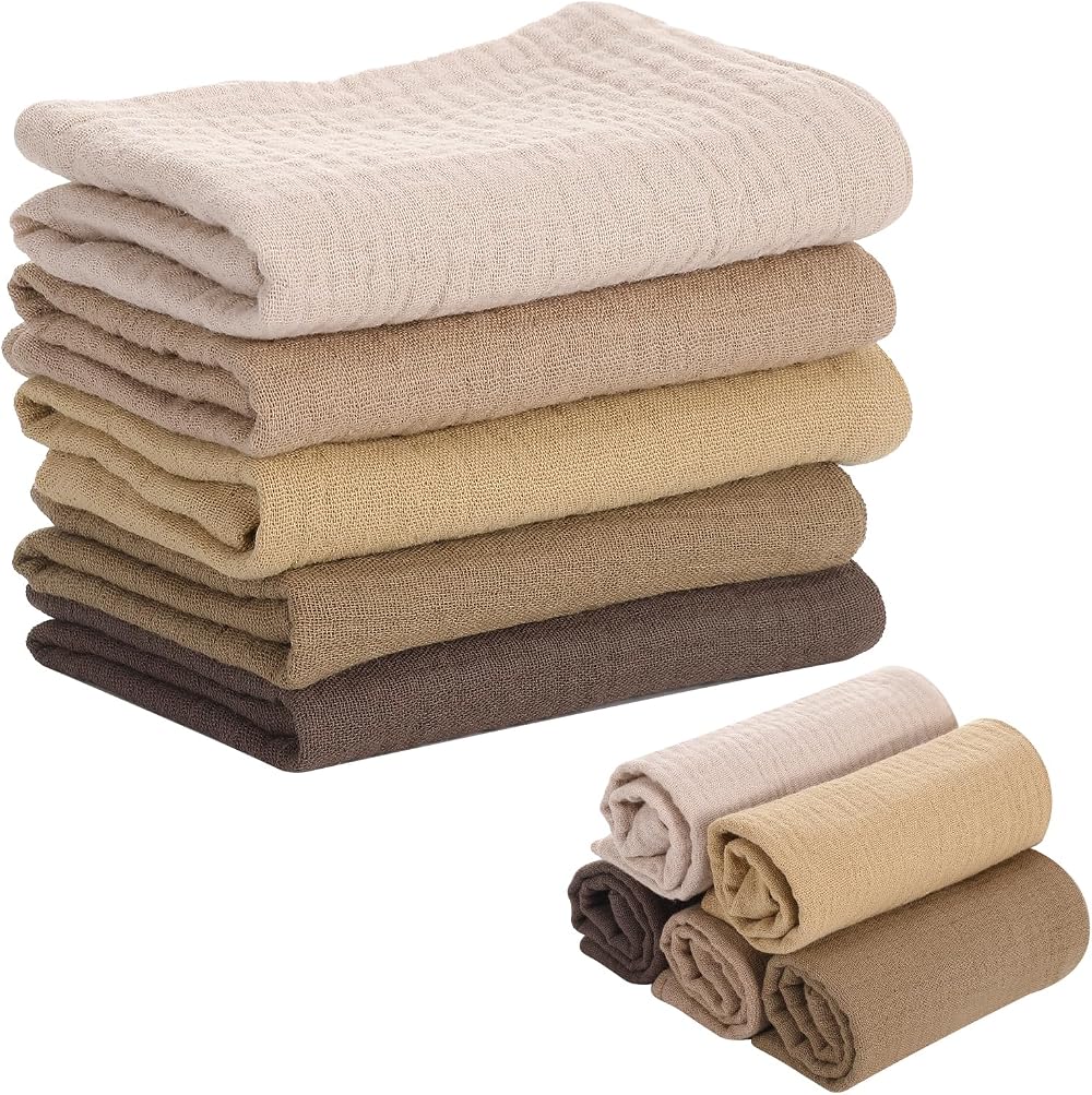 Meng Jiaran 5 Pack Baby Muslin Squares 100 Cotton Washcloths Gentle Wipes