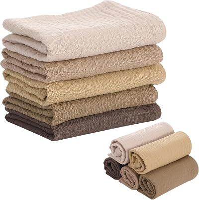 Meng Jiaran 5 Pack Baby Muslin Squares 100 Cotton Washcloths Gentle Wipes
