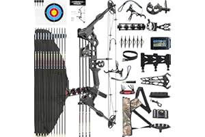 CENWTY Archery Compound Bow Set PRO,Draw Weight 20-70 LBS, Draw Length 24"-30", IBO 320 fps, Hunting Compound Bow with All Accessories for Archery Hunting Target Shooting Practice