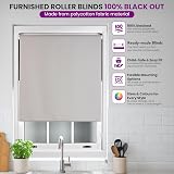 FURNISHED Thermal Blackout Roller Blind Brown 165x165 cm (W x L) view 4