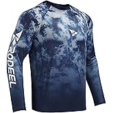 Rodeel Mens Loose-Fit Fishing T-Shirt Vented River Bluff Performance Long Sleeve Shirt UPF 50 Sleeve