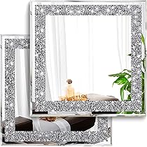 Amazon.com: XIHACTY 2 Piece Wall Mirrors, Crush Diamond Mirrors ...