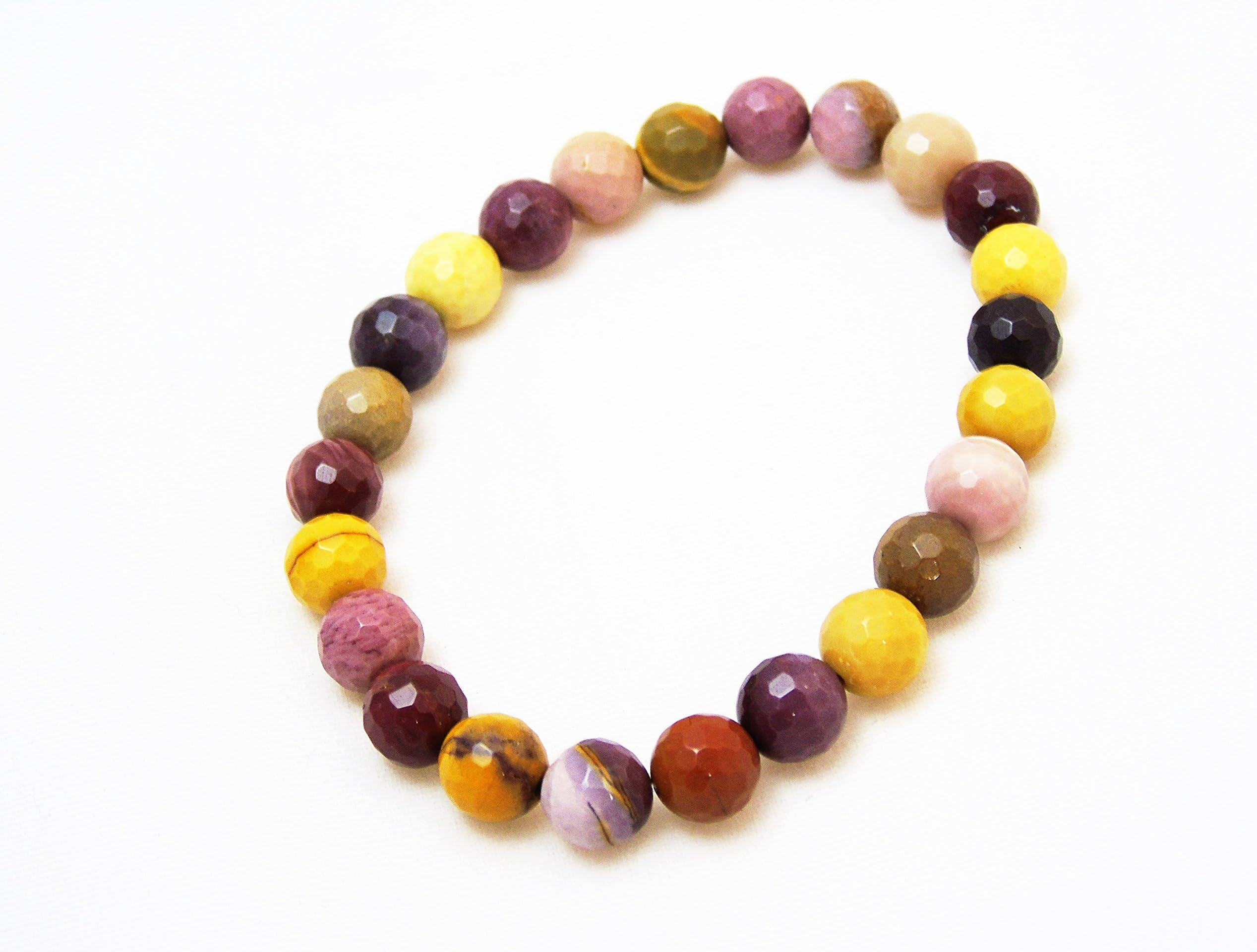 Mookaite Bracelet Natural Faceted Crystal Reiki Healing Payer Meditation