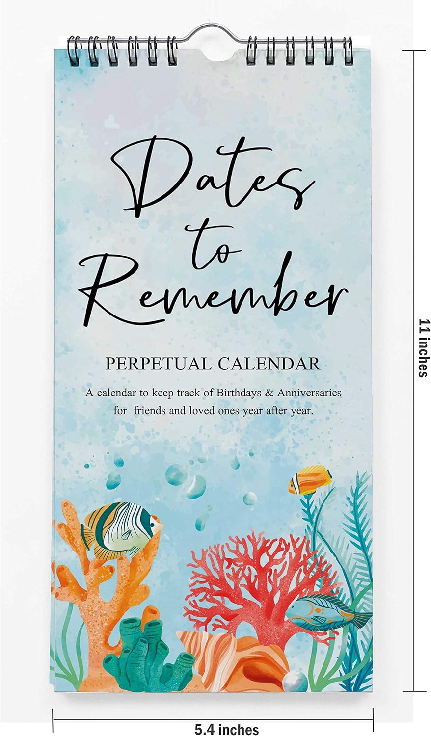Inkdotpot Aquatic Perpetual Calendar Birthday Wall Hanging Anniversary Special Event Reminder Calendar Book Journal Stationary Wall Hanging Birthday Gift Card Planner Organizer - Image 4