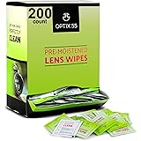 Eyeglass Cleaner Lens Wipes- 200 Pre-Moistened Individual Wrapped Eye Glasses Cleaning Wipes | Glasses Cleaner Safely Cleans