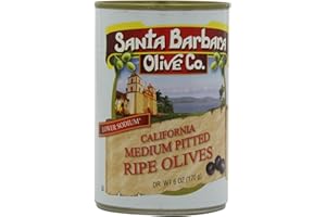 Santa Barbara Olive Co. California Medium Pitted Ripe Olives, 6 Ounce Tins (Pack of 12)